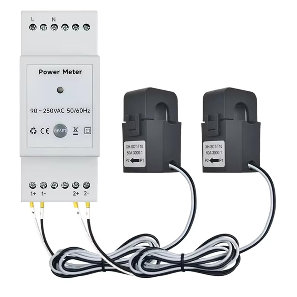 Compteur d'énergie intelligent WiFi Tuya bidirectionnel rail DIN 80A
