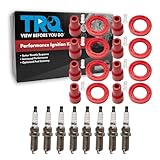 TRQ Ignition Coil & Spark Plug Kit 16 Piece Compatible with 1998-2007 Lexus LX470 Toyota Land Cruiser 2001-2007 GS430 LS430 2003-2010 SC430 2003-2009 GX470 4Runner 2001-2009 Sequoia 2000-2009 Tundra