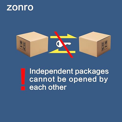 Miniatura 6 de ZonRo Candados con llave de acero laminado, cerraduras iguales con llave, 1-916 pulgadas de ancho, candados de grillete normal, paquete de 6, aro