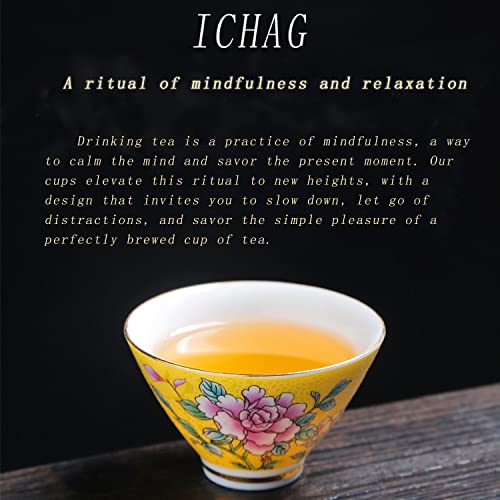 Ichag Enamel Tea Cups | Tea Set For Raw Tea |Emamel Small Cup |Chinese Tea Cup (6 Enamel Small Cups) #TOP5