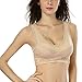 Produktbild Qitun Damen Starker Halt Gepolsterter Side Schnalle Sport BH Bustier Stretch Tops Hautfarbe L