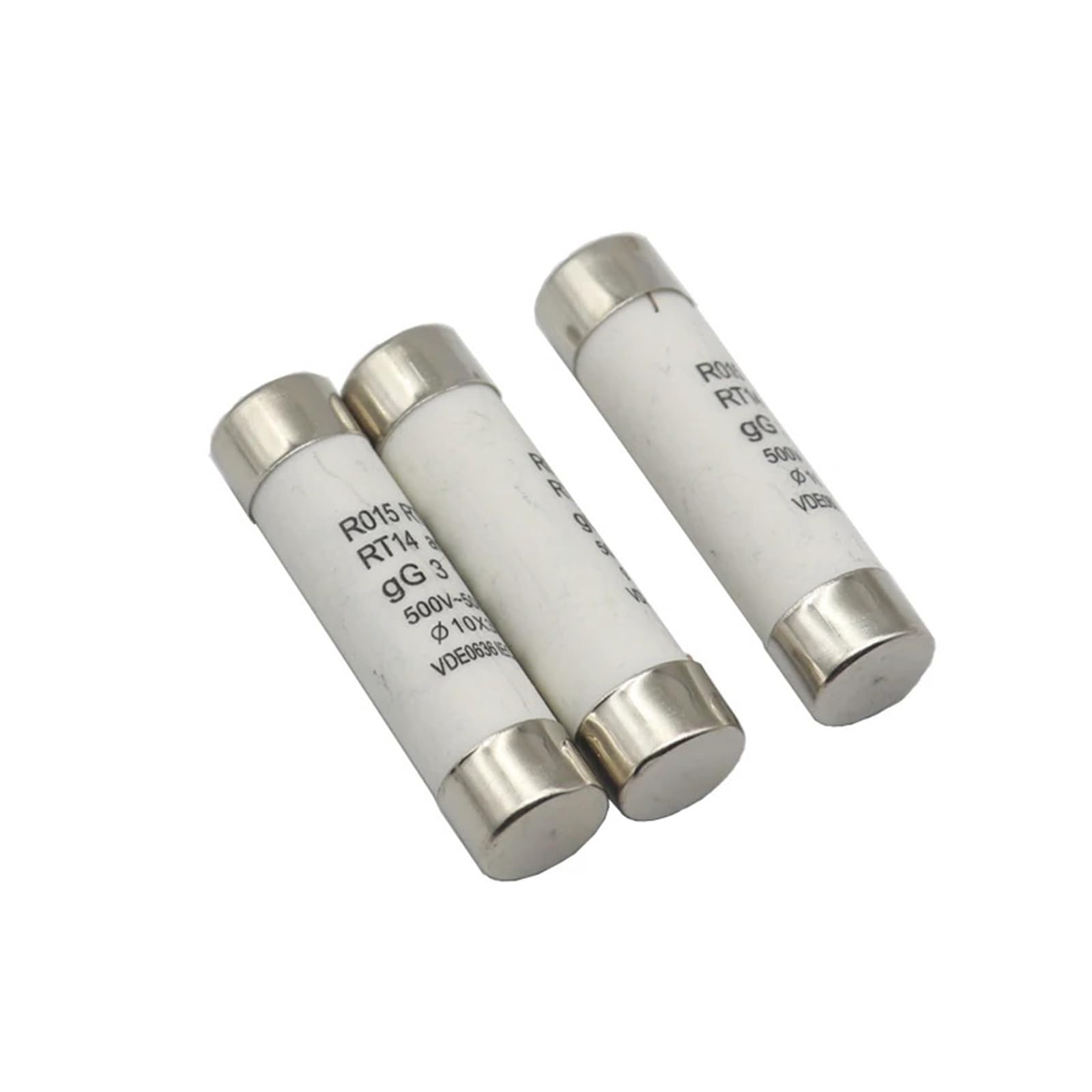 fusibili, Fusibili in ceramica, fusibile in a rottura rapida 10x38mm 500V 0,5A-40A RT18 RT14 confezione da 2