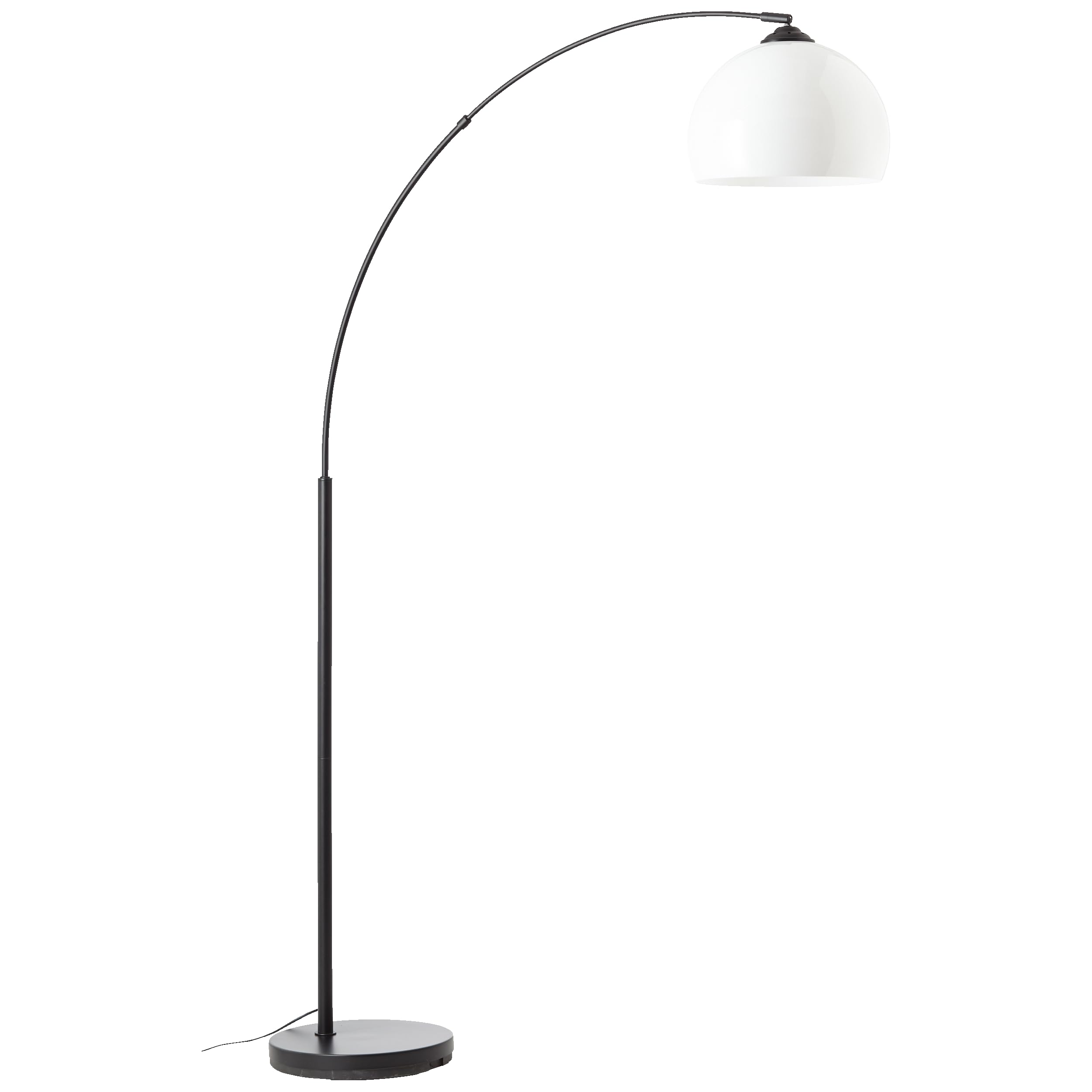 Lightbox Lampada ad arco 1,66 m di altezza, Ø 27 cm | lampada da terra decorativa con testa girevole e interruttore a pedale a pulsante | attacco E27 | lampada da lettura da salotto in