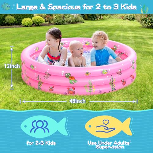 image for VIVI MAO Garden Round Inflatable Baby Swimming Pool, Portable Inflatab