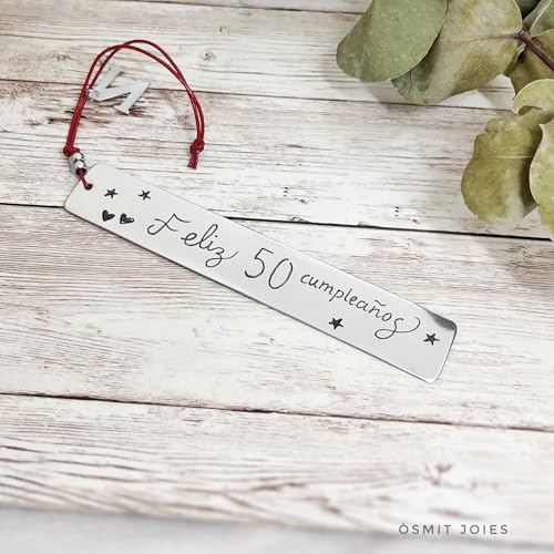 Variante de Osmit marcapaginas personalizado metal grabado con inicial