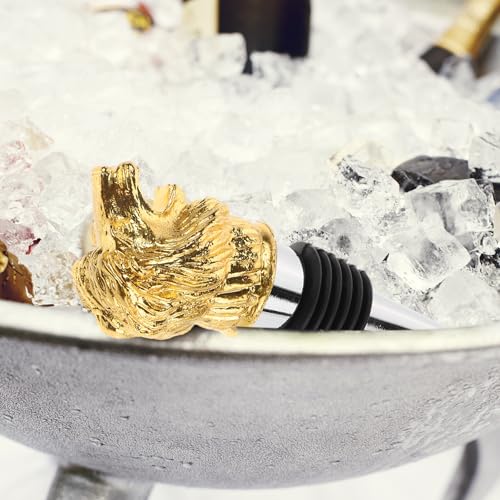 Tapón de botella de vino reutilizable de metal con diseño de león 7