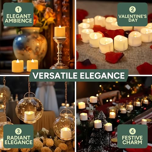 Velas de té con pilas (pack 24) blancas cálidas con efecto parpadeante LED 5