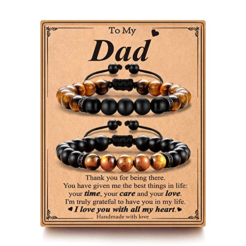 M Mooham Gifts For Dad, Mens Bracelet Gifts For Him Men Boys Bead Bracelets For Men Gifts For Dad Mens Jewelry Gifts From Daughter Bracelets For Dad #TOP11