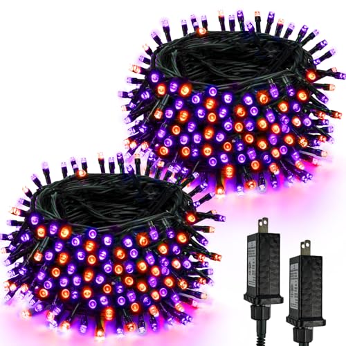 Lumières extensibles Halloween 200 LED orange violet pour éviter les réglages manuels