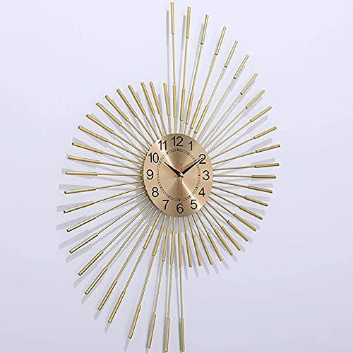 Horloge de décoration à quartz moderne silencieuse dorée 3D
