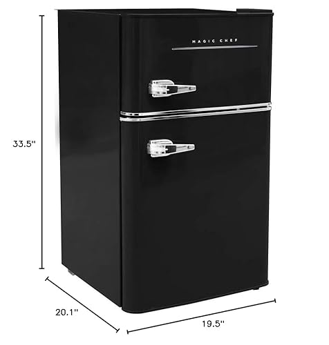 Magic Chef HMCR320BE Retro Mini Refrigerator 3.2 Cu. Ft. 2-Door Fridge In Black thumb #4