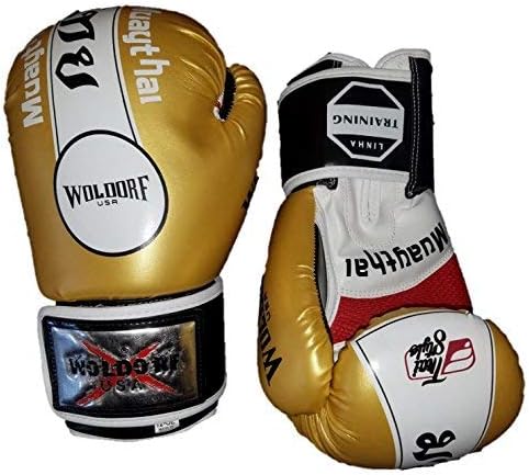Professional Boxing Kickboxing Training Gel Sparring Gloves Bagwork Punching Bag Mitts Muay Thai Gold Best Fighting Gloves Men and Women