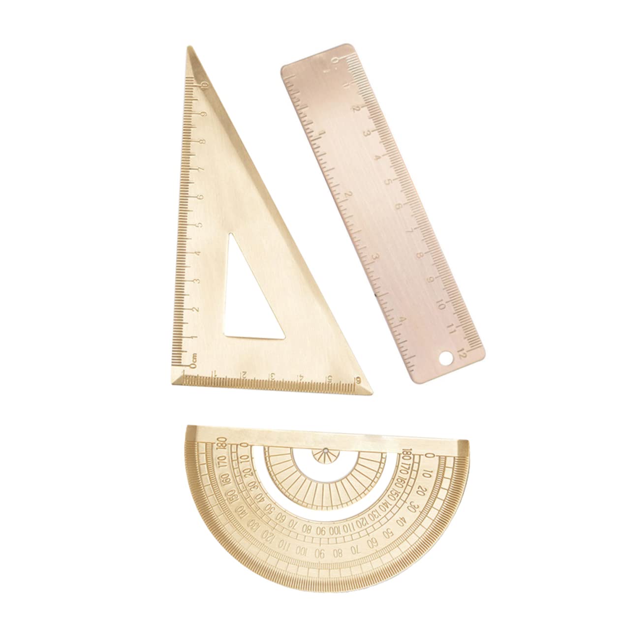 3sets Righello Triangolo e Goniometro Kit Per Studenti e Insegnanti Precisione Facile Usare