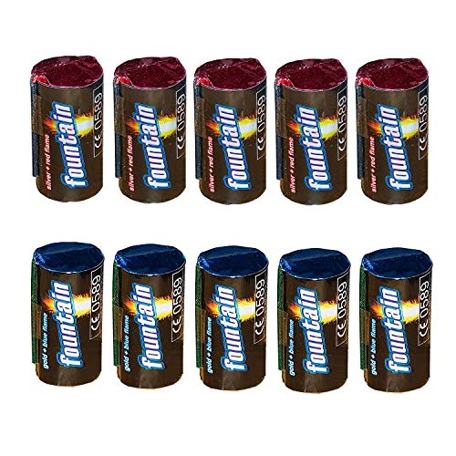 Mini Volcano New Year's Fireworks Pack, Silver/Red & Gold/Blue Sparks