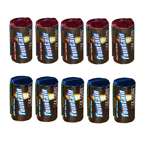 Lot de 5 à 30 Mini Volcan h2i - Feu d'artifice - Étoiles Magiques - Pluie de rêve - pour Les fêtes - avec des étincelles argentées, Rouges et dorées et Bleues - Kat: F1