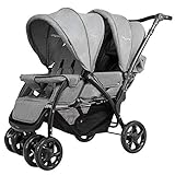 GOPLUS Geschwisterwagen Zwillingswagen, Kinderbuggy Klappbar, Buggy Zwilinge, Kinderwagen Babybuggy,...