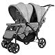 GoplUS Geschwisterwagen Zwillingswagen Kinderbuggy Grau