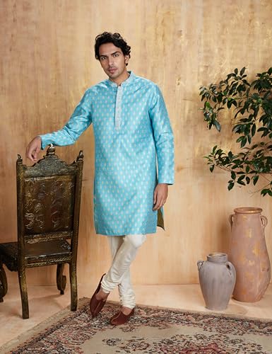 Image of Amazon Brand - Symbol Men Festive Long Kurta & Pyjama Set (2pcs)