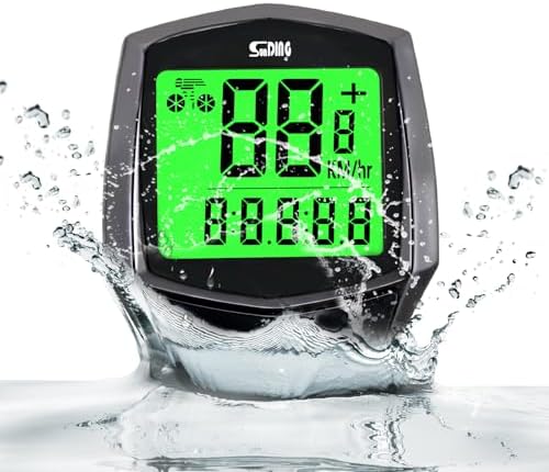 AMFUN Fahrradcomputer, universal, 16 Funktionen, IPX5, wasserdicht, GPS-Geschwindigkeitsmesser, Touchscreen, Fahrradcomputer, Fahrradtachometer, für alle Fahrräder, Schwarz