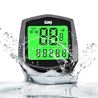 AMFUN Bike Computer-Universal 16 Functions-IPX5 Waterproof -GPS Speedometer, Backlit Touch Screen,Cycle Computer,Bike Speedometer,Bike Odometer, for All Bikes-Black