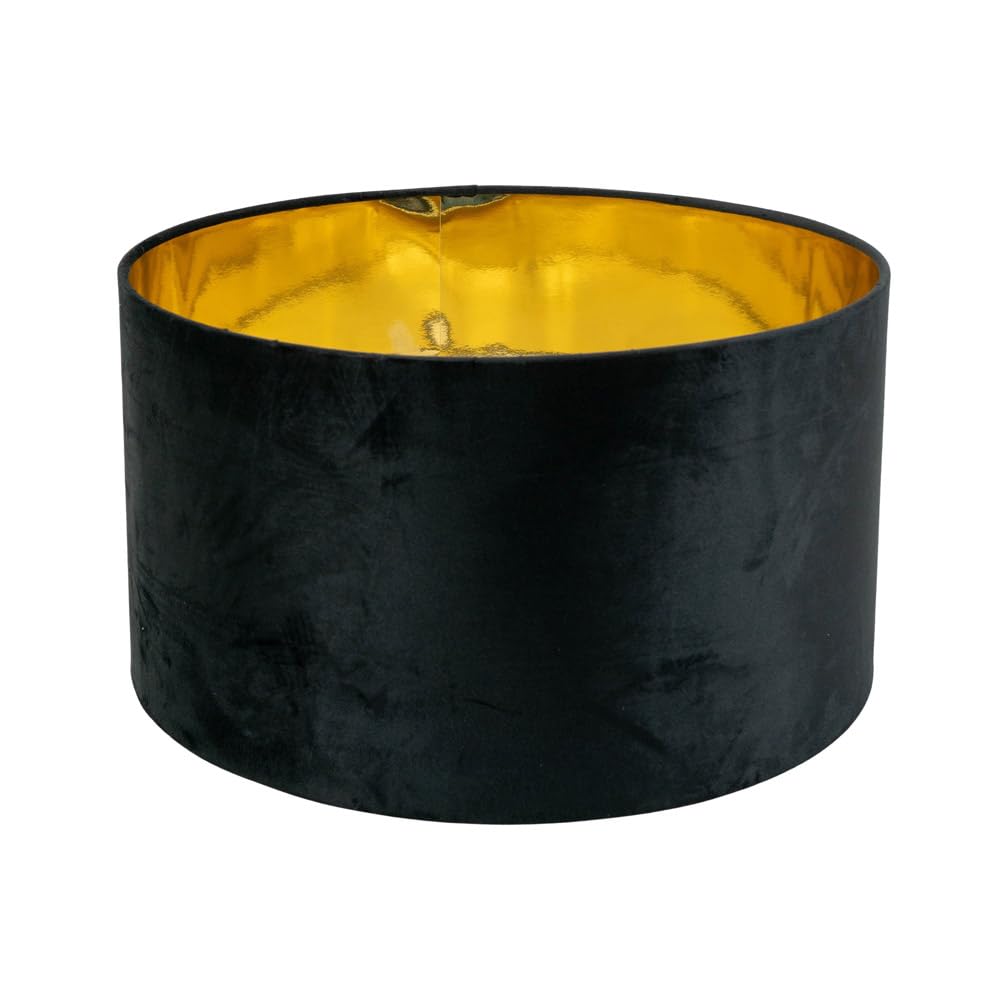 ValueLights | Reni Large Pendant Shade with Black Velvet & Gold Inner | Shades, Home Décor & Improvement Essential | 450mm Shade Width