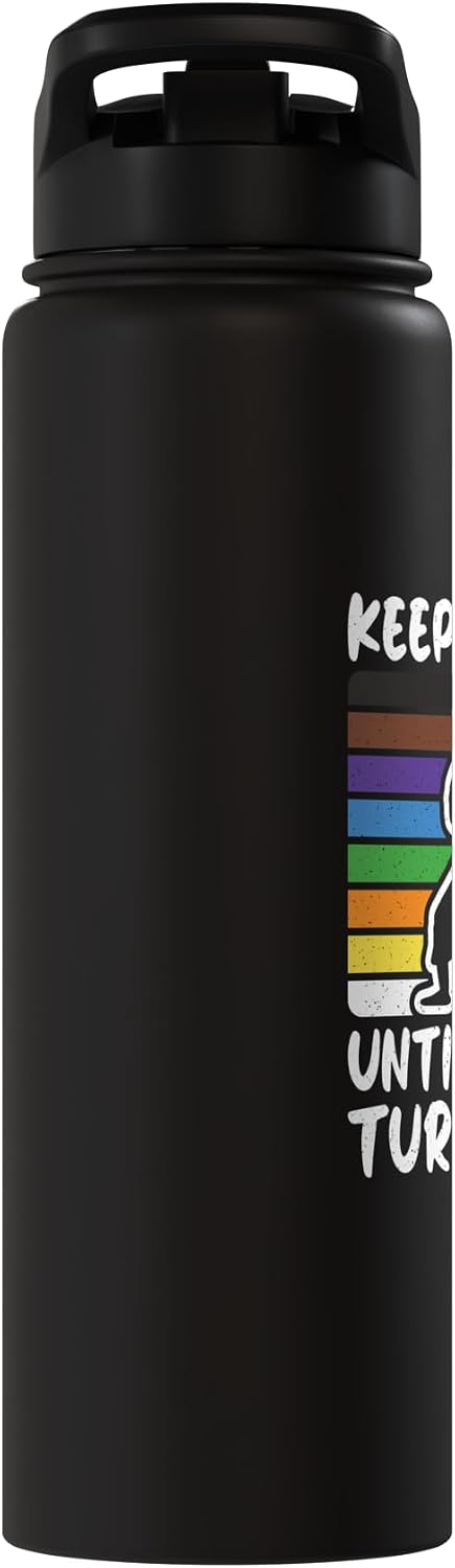 Keep Training Until The Belt Turns Black Karate Men Boys Stainless Steel Insulated Water Bottle