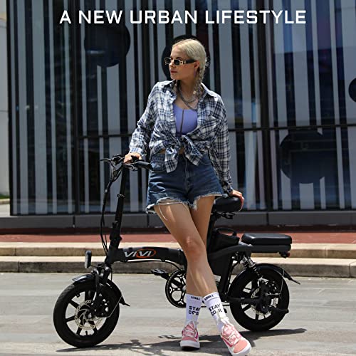 Vivi Electric Bike, 14 Inch Folding Electric Bike With 350W Motor 48V 20Ah Removable Battery, Electric Bike For Adults, 20Mph, Up To 65 Miles In Electric Assist Mode Electric Commuter City E-Bike #TOP2
