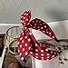 Lvyeer Red Polka Dot Bow Headbands for Women Bandana Hairband with Bow Halloween Costume 50s Hair Accessories Red Hair Bow Headband for Party Girls Bow