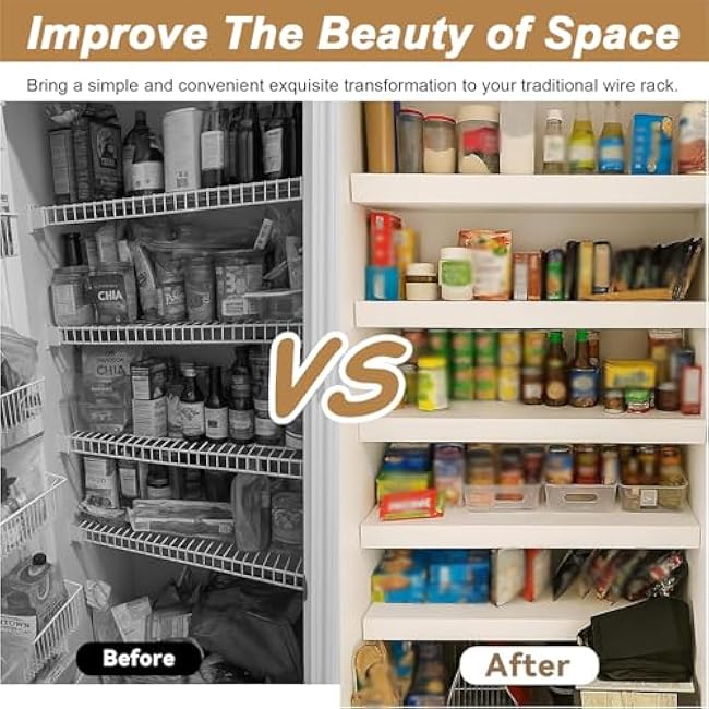 WDJBPSH Kitchen Pantry Shelf Covers for Wire Shelving, Ready-to-use PVC Wireshelf Liner with Modern Marble Pattern, Enhances Aesthetic & Organization(White-4 pcs,42x16in/107x41cm)