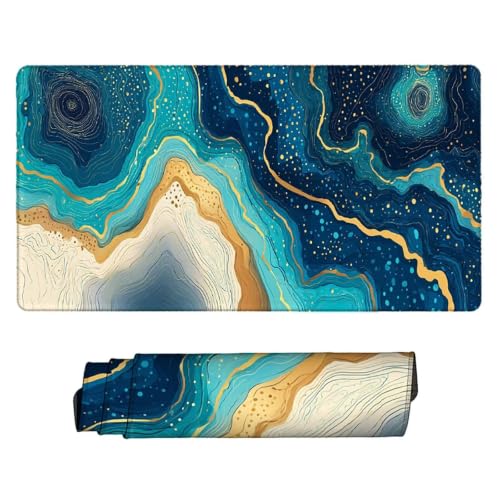 Mouse pad bleu motif marbré pour bureau ordinateur portable