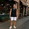 AMZSPORT Set da 2 Pezzi Canotta Uomo Tank Top Canottiera Senza Maniche Maglietta da Ginnastica per Fitness Palestra Bodybuilding e Allenamento Workout Nero Bianco M #1