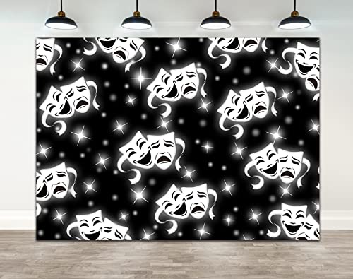 Ticuenicoa 7×5ft Black Mask Backdrop Airbrushed Early 2000s Old School Emotion Glamour Shots Photography Backdrops 90s Star Shots Airbrush Background