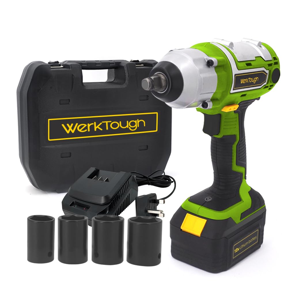 Werktough 18v Cordless Impact Wrench 0ah Li Ion Battery