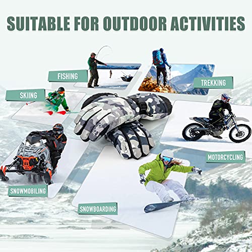 Jogoo Winter Warm Ski Gloves,3M Thinsulate Snow Snowboard Gloves For Men Women,Touchscreen Cold Weather Waterproof&Windproof With Pocket #TOP6
