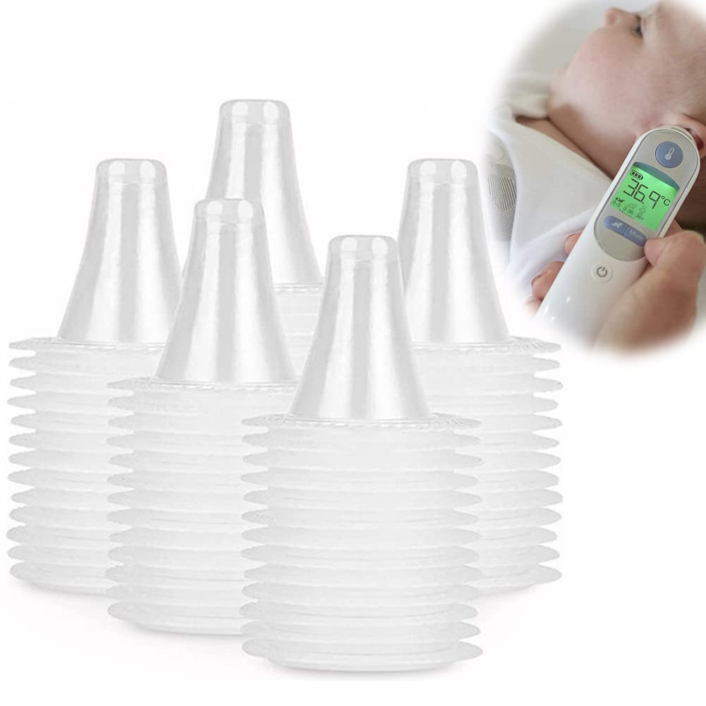 ELECDON Ear Thermometer Probe Covers, Refill Caps Replacement Lens Filter Protector Ear Thermometer Covers Disposable Refill Caps BPA/ Latex Free Clear for All Braun ThermoScan Covers Models,100PCS