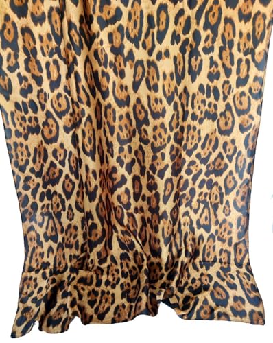 70x35in Women Leopard Animal Print Silk Head Hair Satin Scarf Wrapping Long Fall Winter Thin Lightweight Shawl Travel4