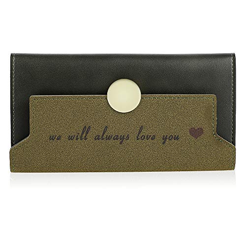 Preisvergleich Produktbild Frauen Leder zweifarbige personalisierte Foto Geldbörse benutzerdefinierte Text Geldbörse - Kupplung Scheckheft Geldbörse - Schild gegen Identitätsdiebstahl