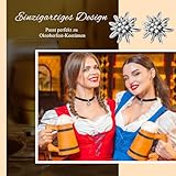 Sinmoe 3 Stück Trachtenschmuck Set Bayerisch Bierfest Dirndlschmuck Elegante Trachtenkette mit Ohrstecker Edelweiß Halskette Samt Kropfband für Damen Bierfest Trachten Dirndl Accessoires(Schwarz)