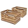Brown Wooden Crates are Used for Storage, Milk Crates, Wine Crates, Festival Decorations, Camping, and Other Multi-Purpose. They are Sturdy and Durable, set of 2 Length of 17.7 inches.