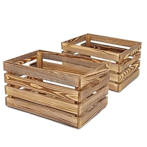 Brown Wooden Crates are Used for Storage, Milk Crates, Wine Crates, Festival Decorations, Camping, and Other Multi-Purpose. They are Sturdy and Durable, set of 2 Length of 17.7 inches.