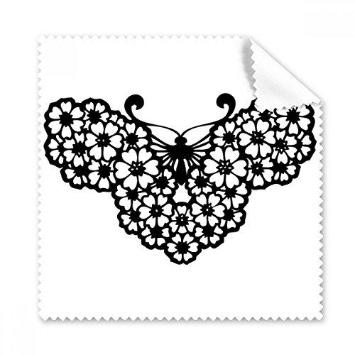 Chiffon lunettes papillon et floral essuie-écran microfibre 5 pièces