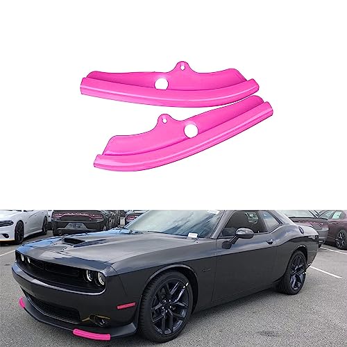 x xotic tech 2X Front Bumper Lip Splitter Spoilers Protector Corner Edge Guard Cover Trim Compatible with Dodge Challenger SRT, R/T Scat Pack 2015-2024, R/T, GT 2019-2024 (Not fit R/T Plus, SXT) Pink