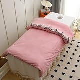 Copripiumino per salone di bellezza, in velluto spesso e cristallo, per letto massaggiante, in morbido pile felpato, riutilizzabile, per spa, riposo, testa e pediluvio (color chicco, 120 x 180 cm