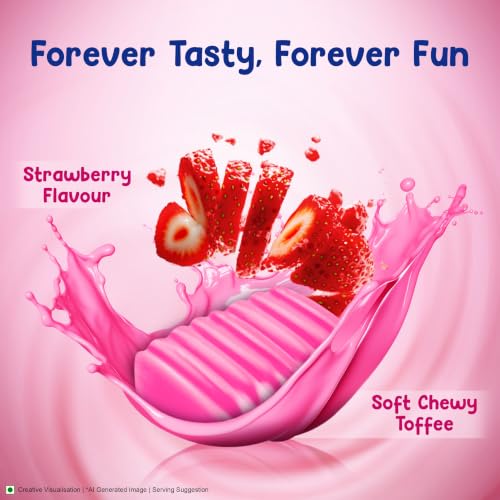 Image of Candyman Toffichoo, Strawberry Soft Toffees For In-Home Serves, 780g