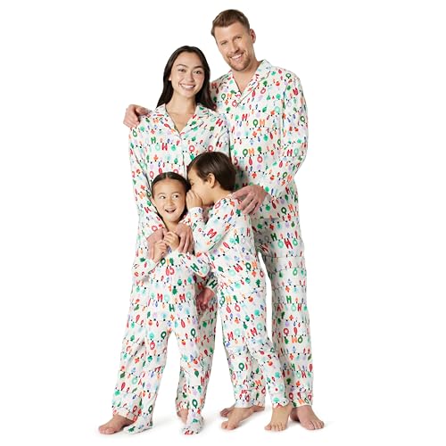 Amazon Essentials Conjuntos de Pijama Familiares para Navidad a Juego Hombre, Luces Festivas, M