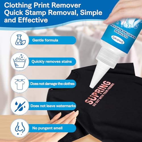 Smdrafy Druckecke Flexentferner Flockentferner, Flockentferner Entferner Cleaner, Flex Flock Lösungsmittel, Entfernt Schnell und Einfach Abdrücke von der Kleidung,Kleber,Entferner