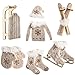 Produktbild alles-meine.de GmbH 10 TLG. Deko Set - Streumotive - Winter & Weihnachten - Schlitten / Ski / Schlittschuhe - aus Holz - Miniatur / Diorama - Anhänger - Weihnachtsdeko / Winter -..