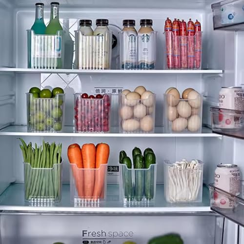 Image of TASMAX Fridge Storage Boxes, Plastic Fridge Containers, Fridge Accessories Items, ( Side Door Organizer PACK 6)