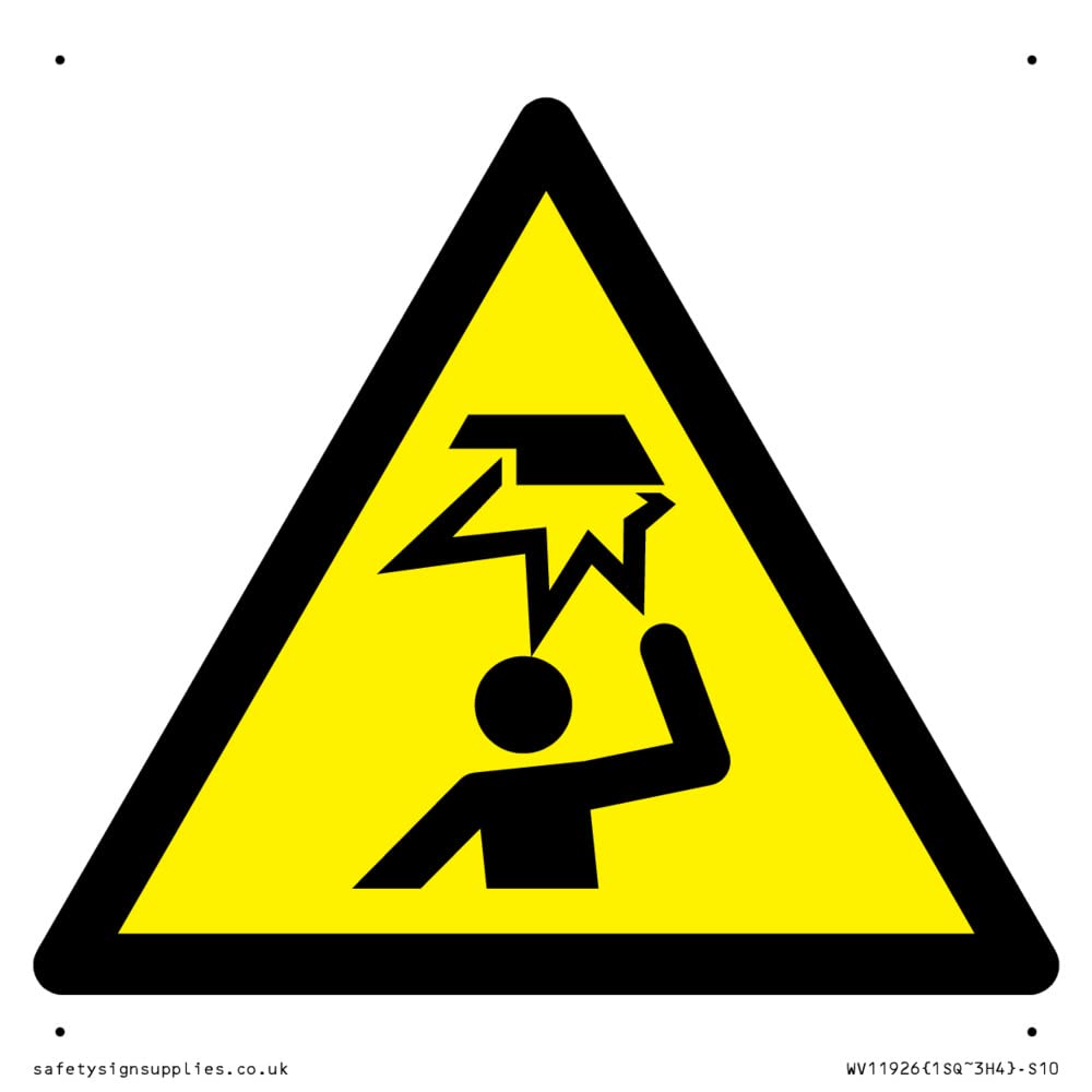 W020 Warning: Overhead obstacle Sign - 100x100mm - S10