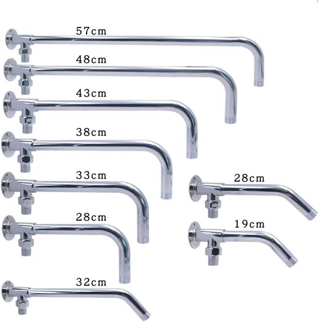 Generic Wall Mounted Ceiling Shower Arm Extension Rod Stainless Steel Shower Head Holder Fixed Bathroom Pipe Faucet Accessories, 45 degree-32cm-A